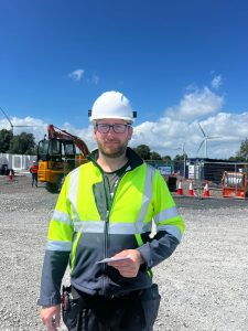 Pawel pictured here on site with his €200 One4All voucher as recognition for winning this award. 